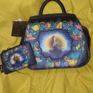 Loungefly The Little Mermaid Convertible Bag and Matching Wallet Set
